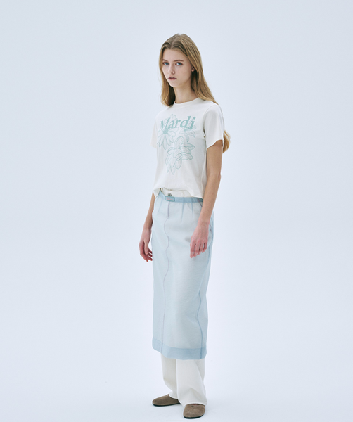 [MARDI MERCREDI] TSHIRT TRIPLE FLOWER CREAM MOSSGREEN