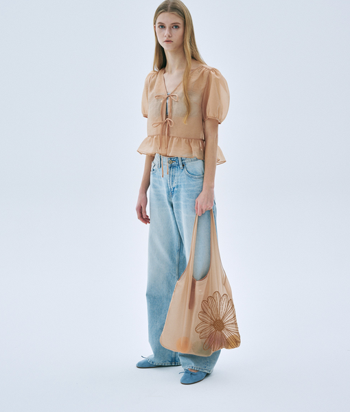 [MARDI MERCREDI] SHEER BAG FLOWER BEIGE