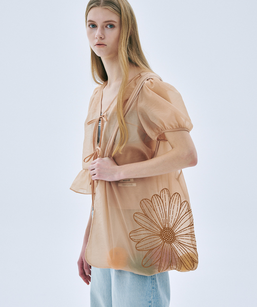 [MARDI MERCREDI] SHEER BAG FLOWER BEIGE