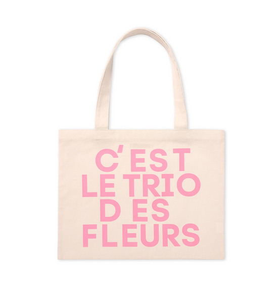 [MARDI MERCREDI] CANVAS BAG TRIPLE FLOWER CREAM LIGHTPINK