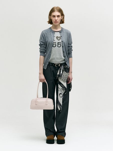 [MARGESHERWOOD] SOFT BAGUETTE BAG Pale Pink Cracked