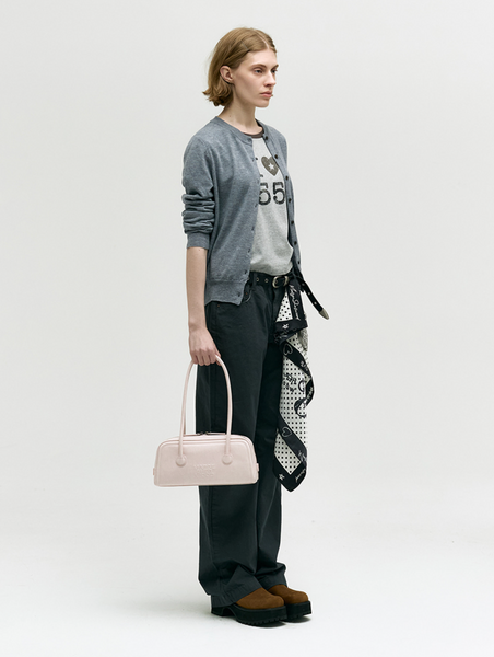 [MARGESHERWOOD] SOFT BAGUETTE BAG Pale Pink Cracked