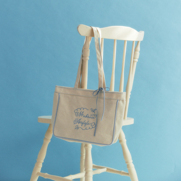 [Avofofo] Embroidery Lettering Canvas Shoulder Bag