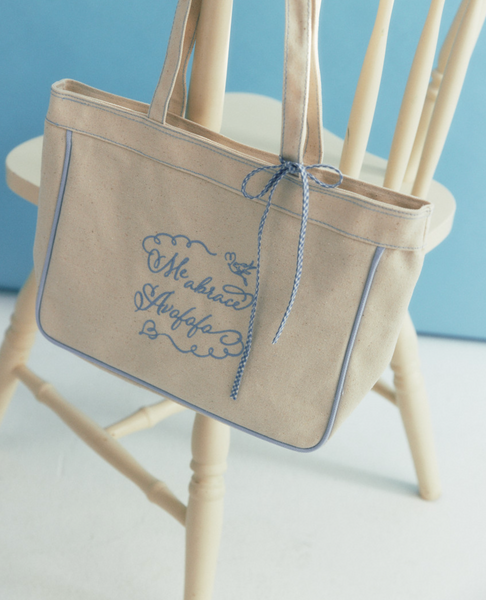 [Avofofo] Embroidery Lettering Canvas Shoulder Bag