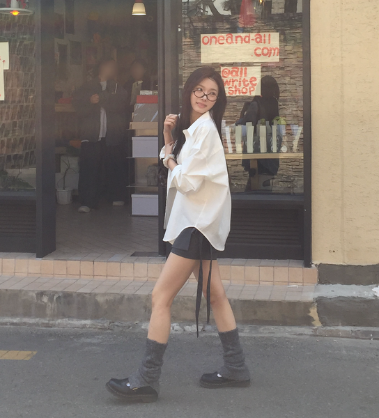 [MODIMOOD] Stripe Ribbon Wrap Mini Skirt Pants