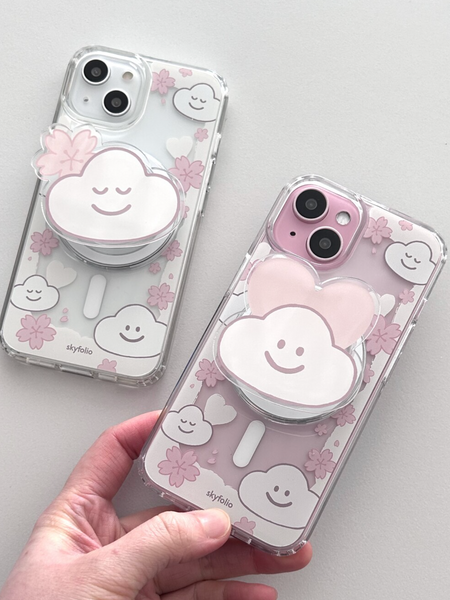 [skyfolio] Blossom White MagSafe Jelly Hard Phone Case