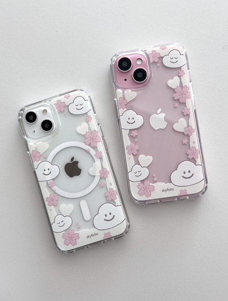 [skyfolio] Blossom White MagSafe Jelly Hard Phone Case