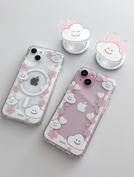 [skyfolio] Blossom White MagSafe Jelly Hard Phone Case