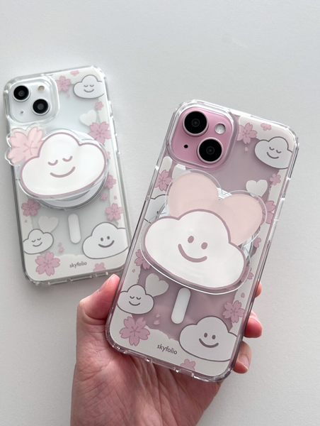 [skyfolio] Blossom White MagSafe Jelly Hard Phone Case