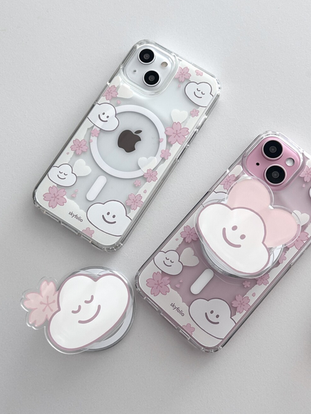 [skyfolio] Blossom White MagSafe Jelly Hard Phone Case
