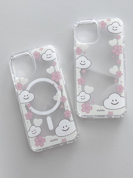 [skyfolio] Blossom White MagSafe Jelly Hard Phone Case