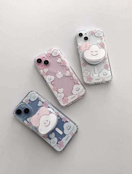 [skyfolio] Blossom White MagSafe Jelly Hard Phone Case