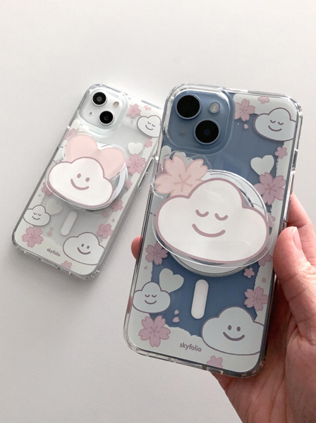 [skyfolio] Blossom White MagSafe Jelly Hard Phone Case