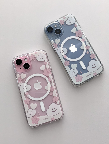 [skyfolio] Blossom White MagSafe Jelly Hard Phone Case