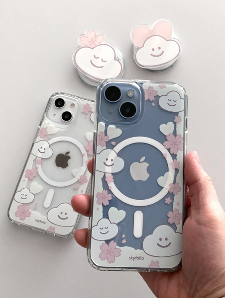 [skyfolio] Blossom White MagSafe Jelly Hard Phone Case