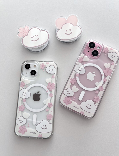 [skyfolio] Blossom White MagSafe Jelly Hard Phone Case