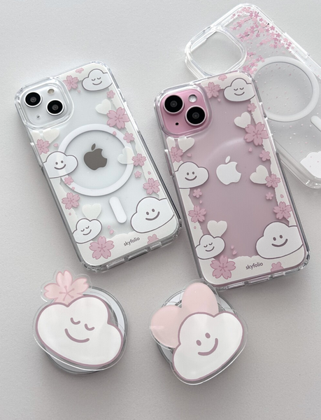 [skyfolio] Blossom White MagSafe Jelly Hard Phone Case