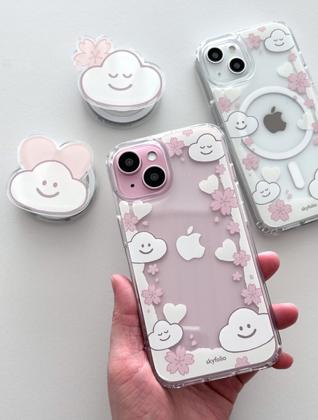 [skyfolio] Blossom White MagSafe Jelly Hard Phone Case