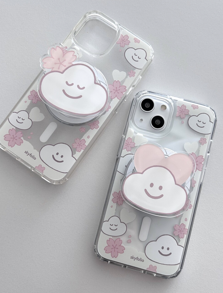 [skyfolio] Blossom White MagSafe Jelly Hard Phone Case