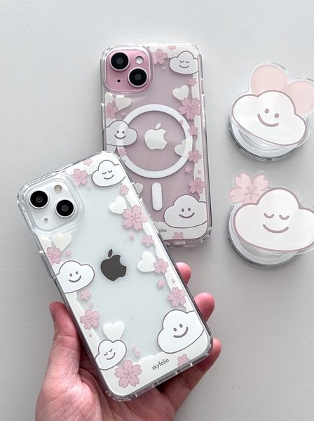 [skyfolio] Blossom White MagSafe Jelly Hard Phone Case