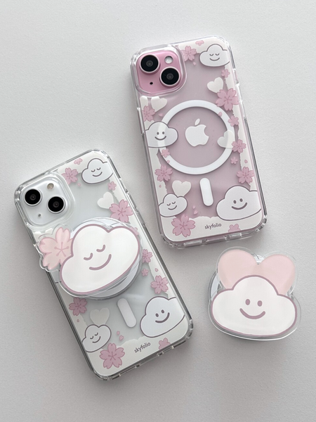 [skyfolio] Blossom White MagSafe Jelly Hard Phone Case