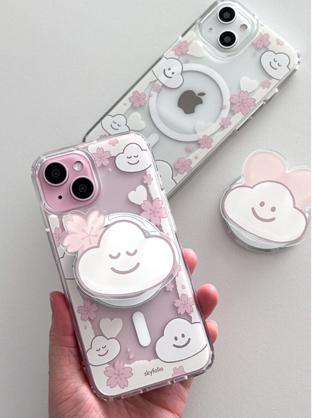 [skyfolio] Blossom White MagSafe Jelly Hard Phone Case