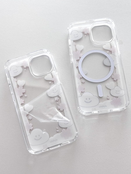 [skyfolio] Blossom White MagSafe Jelly Hard Phone Case