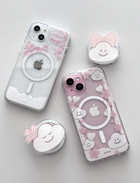 [skyfolio] Blossom White MagSafe Grip Tok