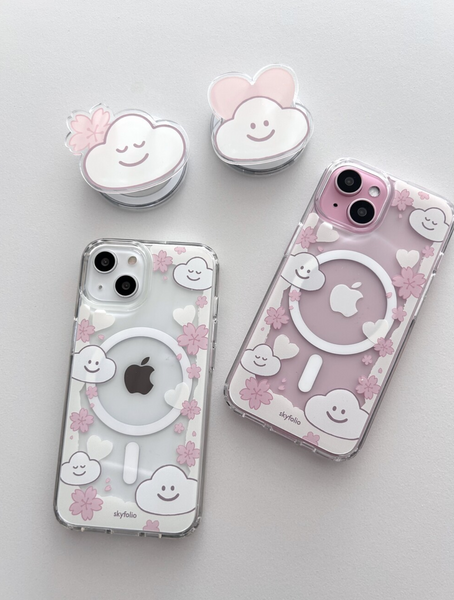 [skyfolio] Blossom White MagSafe Grip Tok