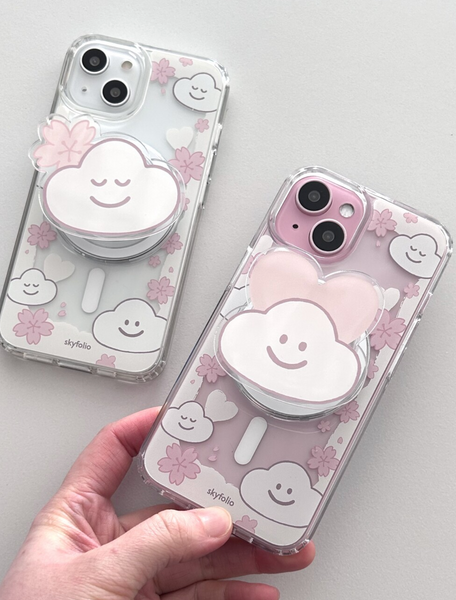 [skyfolio] Blossom White MagSafe Grip Tok