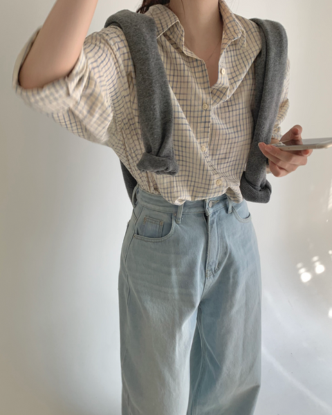 [SLOWAND] # SLOWMADE Sketch Tone-on-Tone Check Shirt