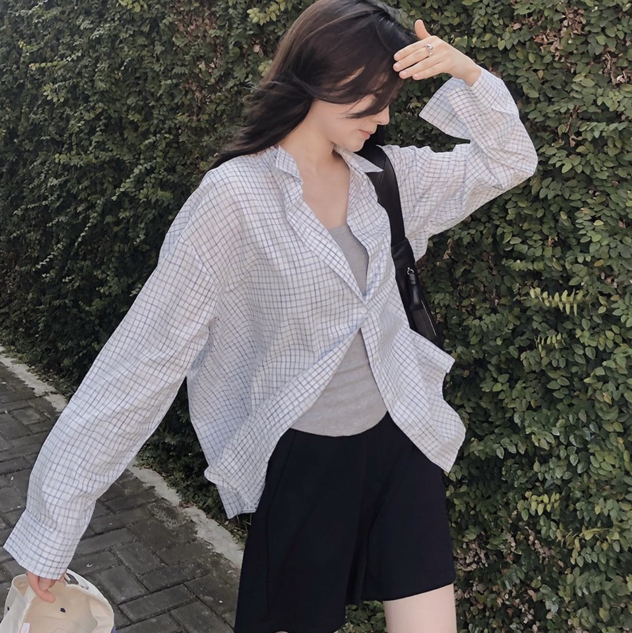 [SLOWAND] # SLOWMADE Sketch Tone-on-Tone Check Shirt