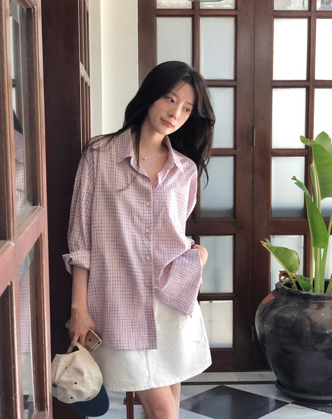 [SLOWAND] # SLOWMADE Sketch Tone-on-Tone Check Shirt