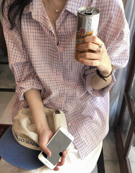 [SLOWAND] # SLOWMADE Sketch Tone-on-Tone Check Shirt