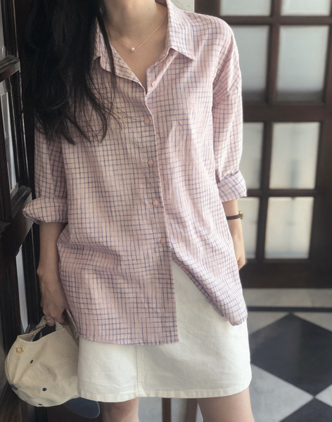 [SLOWAND] # SLOWMADE Sketch Tone-on-Tone Check Shirt