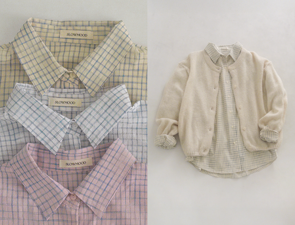 [SLOWAND] # SLOWMADE Sketch Tone-on-Tone Check Shirt