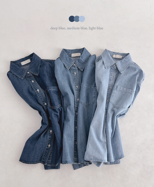 [SLOWAND] Boy Vintage Washing Denim Shirt