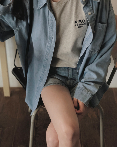 [SLOWAND] Boy Vintage Washing Denim Shirt