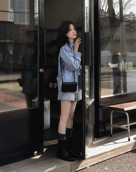 [SLOWAND] Boy Vintage Washing Denim Shirt