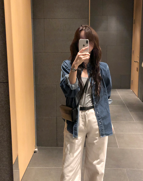 [SLOWAND] Boy Vintage Washing Denim Shirt