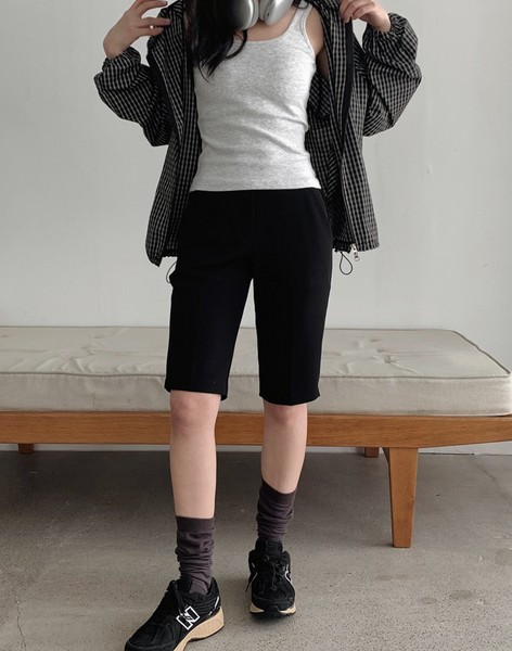 [SLOWAND] Dark Cozy Fine Checkered Hooded Jumper