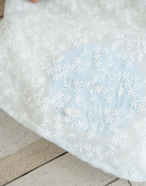 [mucu and ebony] Veil Lace Bag & Scrunch SET White