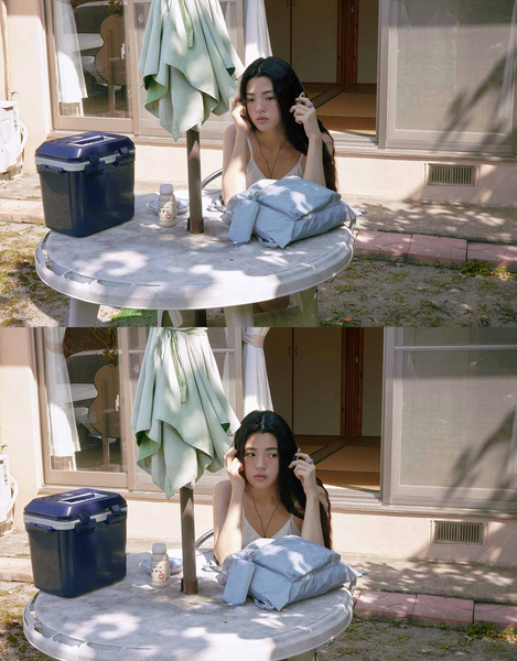 [mucu and ebony] Ridge String Backpack Misty Blue