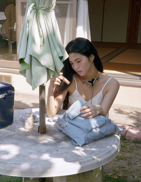 [mucu and ebony] Ridge String Backpack Misty Blue