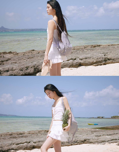 [mucu and ebony] Ridge String Backpack Pale Lavender