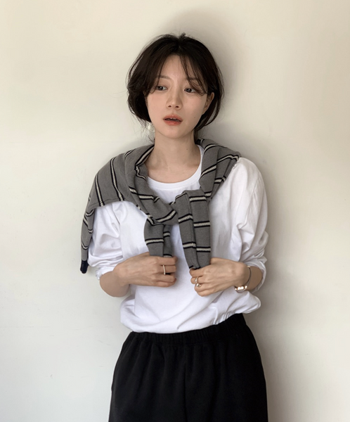 [SLOWAND] # SLOWMADE Clean Cotton 365 Short-Sleeved / Long-sleeved Plain T-shirt