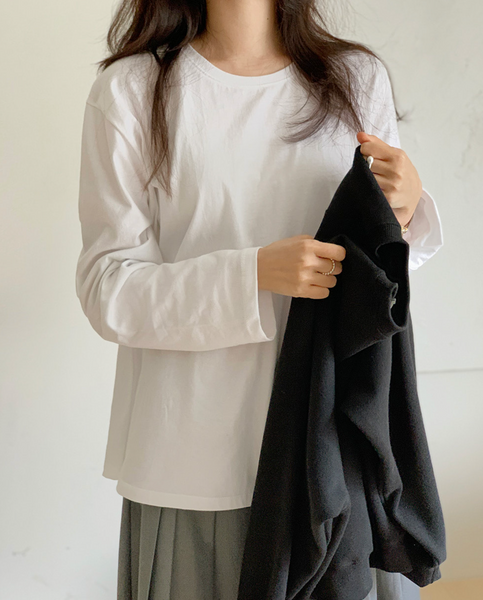 [SLOWAND] # SLOWMADE Clean Cotton 365 Short-Sleeved / Long-sleeved Plain T-shirt