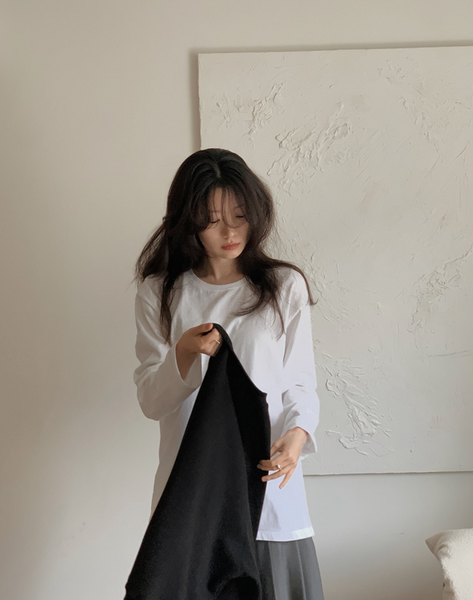 [SLOWAND] # SLOWMADE Clean Cotton 365 Short-Sleeved / Long-sleeved Plain T-shirt