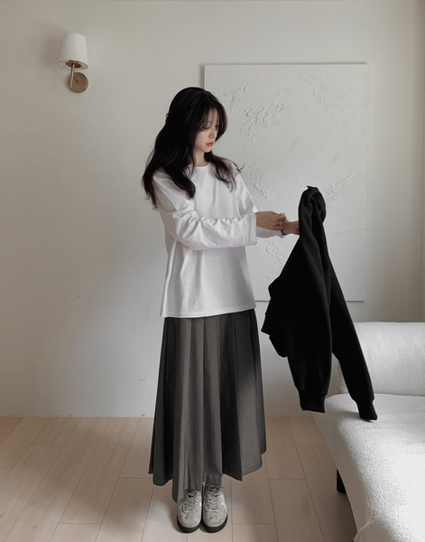 [SLOWAND] # SLOWMADE Clean Cotton 365 Short-Sleeved / Long-sleeved Plain T-shirt