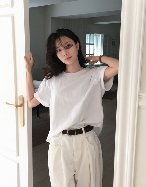 [SLOWAND] # SLOWMADE Clean Cotton 365 Short-Sleeved / Long-sleeved Plain T-shirt